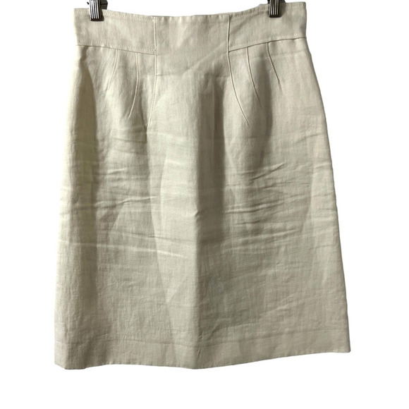 Balenciaga Paris White Linen Skirt Italian Size 42, US 6 EUC - Picture 1 of 7